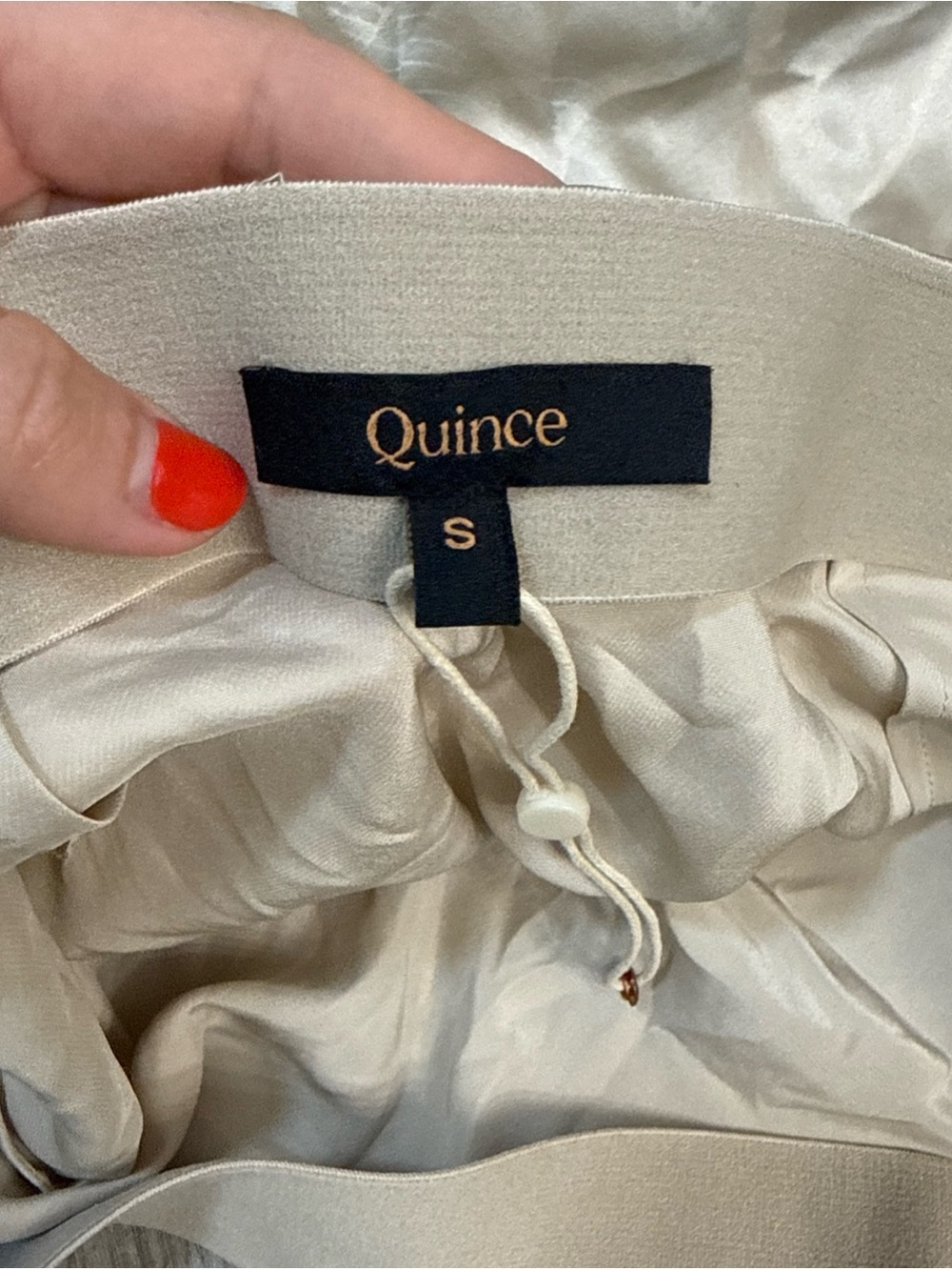 Quince Champagne Satin A-Line Mini Skirt - Picture 3 of 4